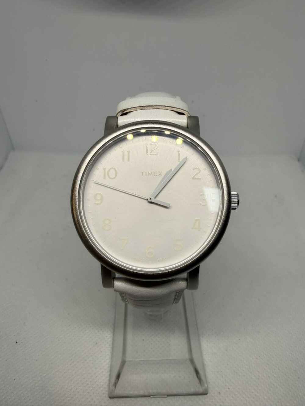 Timex Originals T2N345 White Dial Arabic Numerals White Leather Women’s Quartz